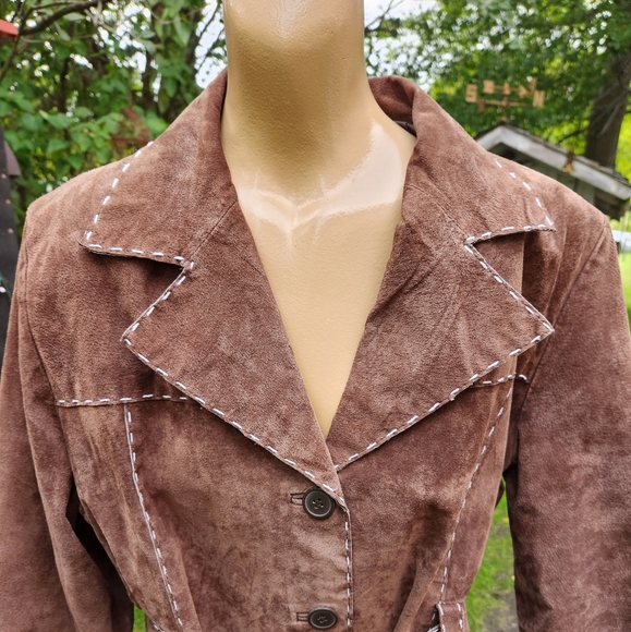 Vintage suede leather jacket - Picture 3 of 14